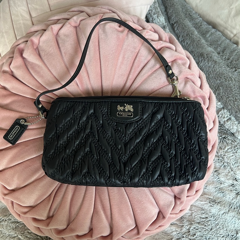 Coach Black Quilted Wristlet